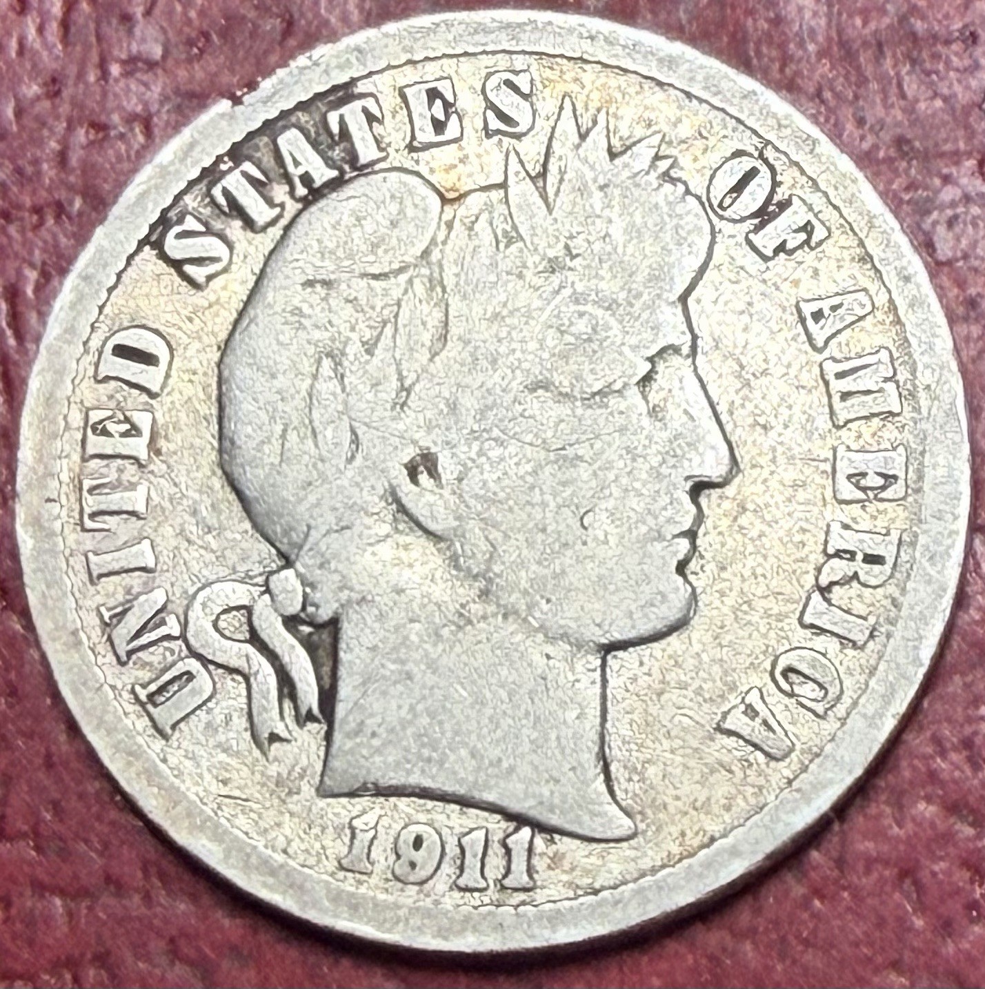 1911-S Barber Dime. Free Shipping