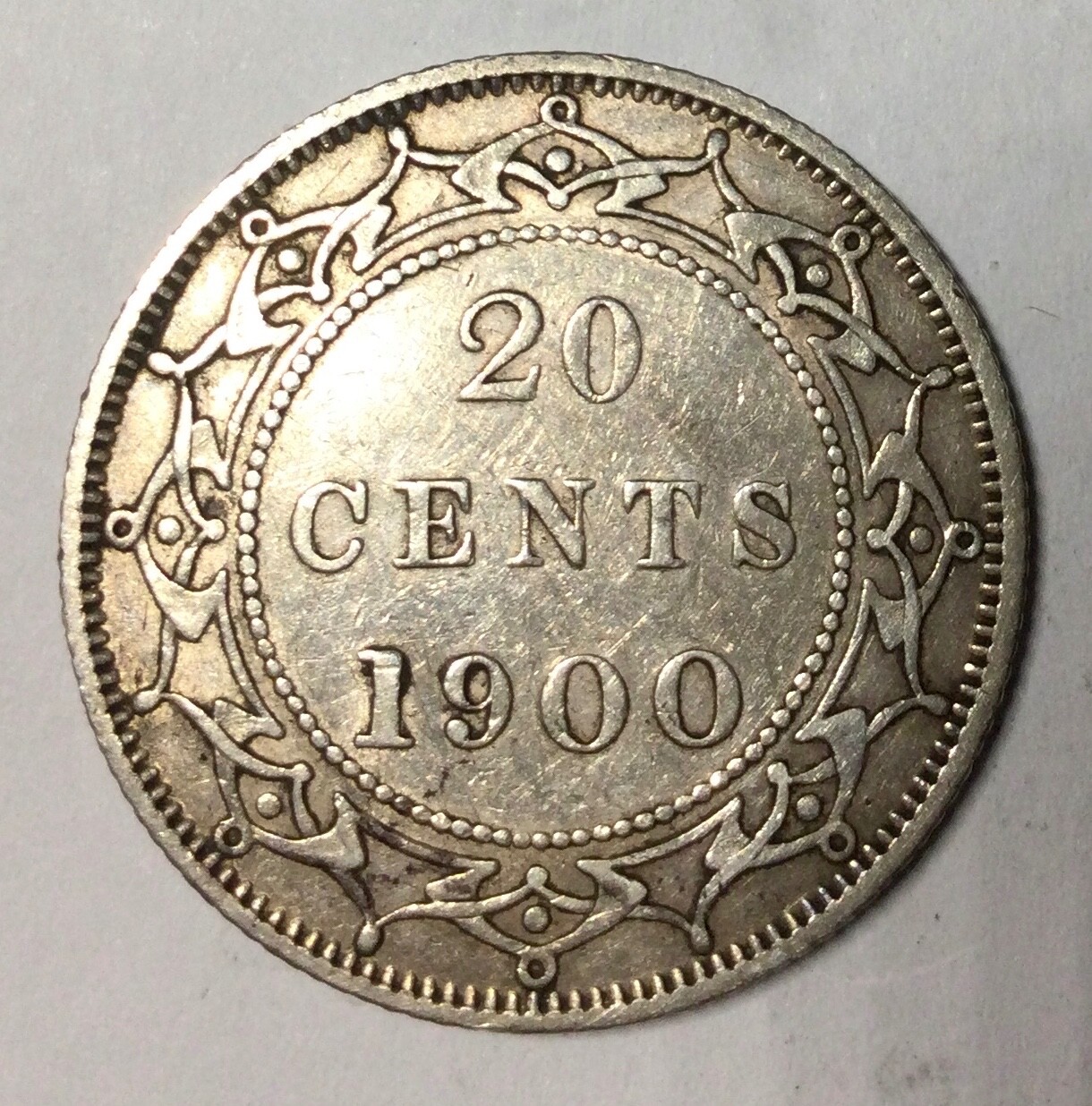 1900 Newfoundland 20 Cents Nice Grade Victorian Coin Easy EF