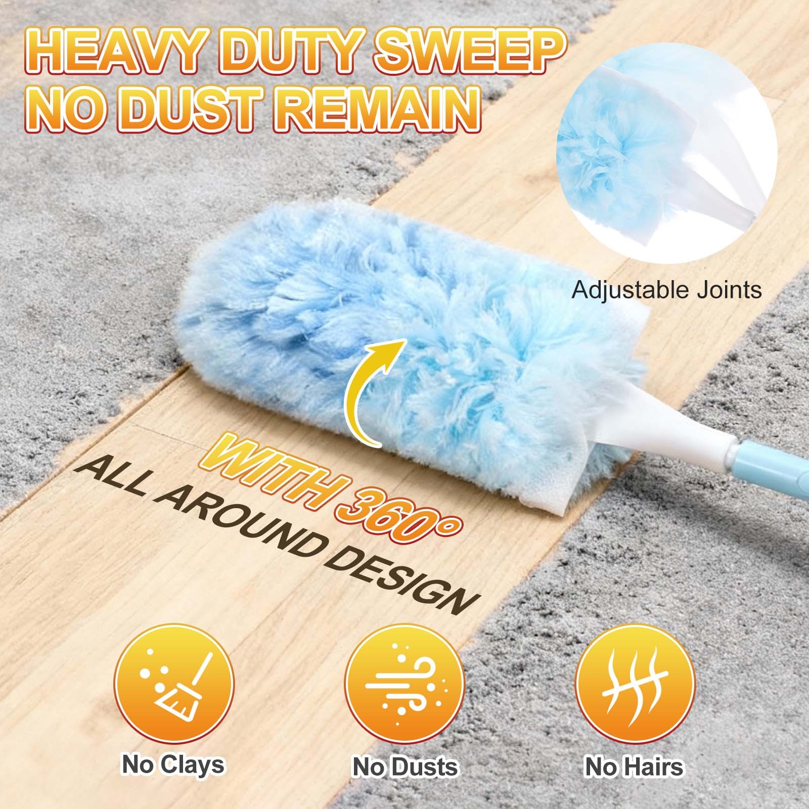 4 Count Blue Handle Refill, with 40 Blue Dusters