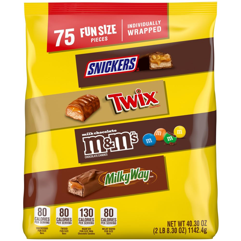SNICKERS, M&M'S Milk Chocolate, MILKY WAY & TWIX Fun Size Chocolate Candy Variet