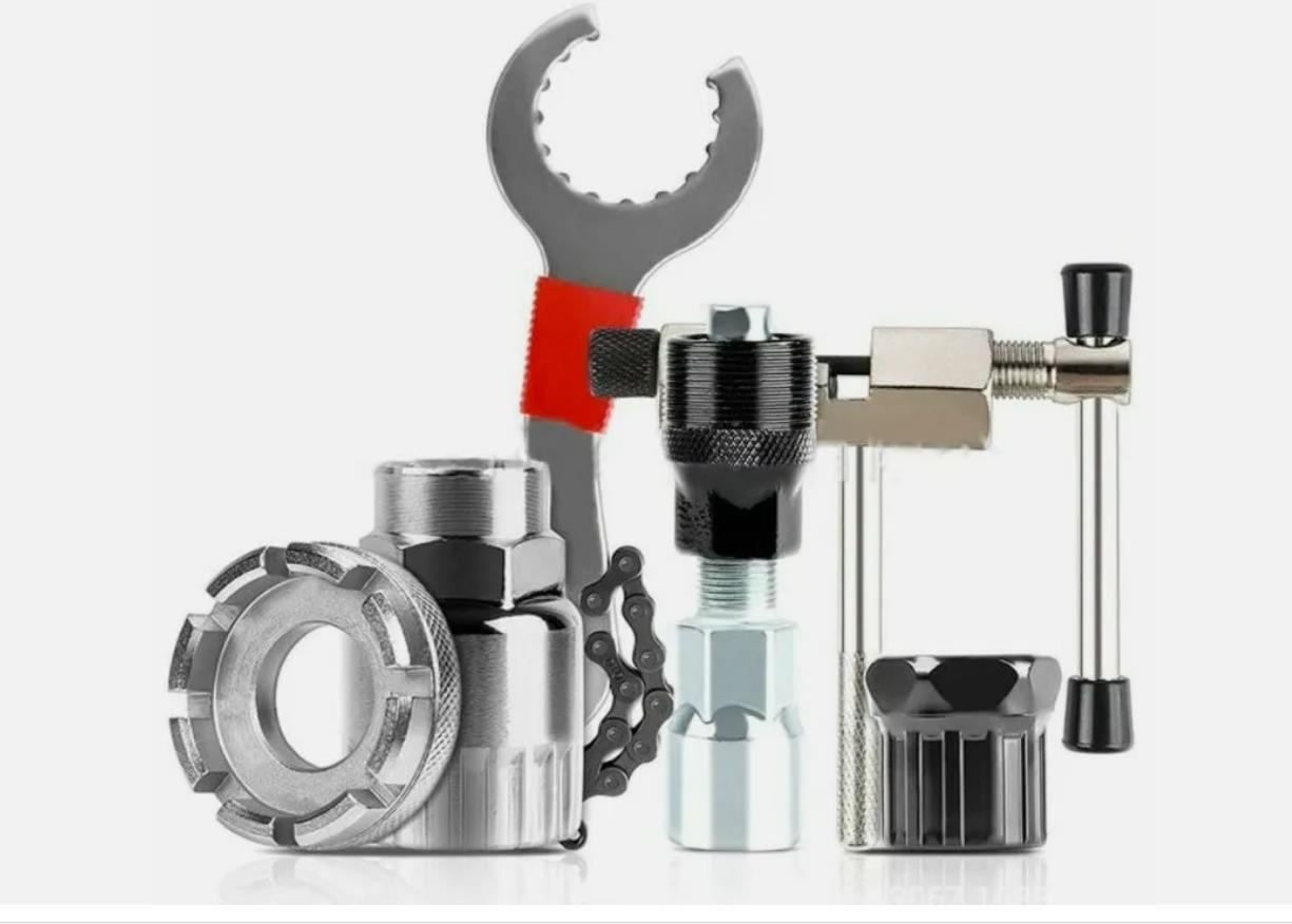 Crank Chain Cutter Extractor Bracket Freewheel Puller 6PCS Bike Repair Tool Kit