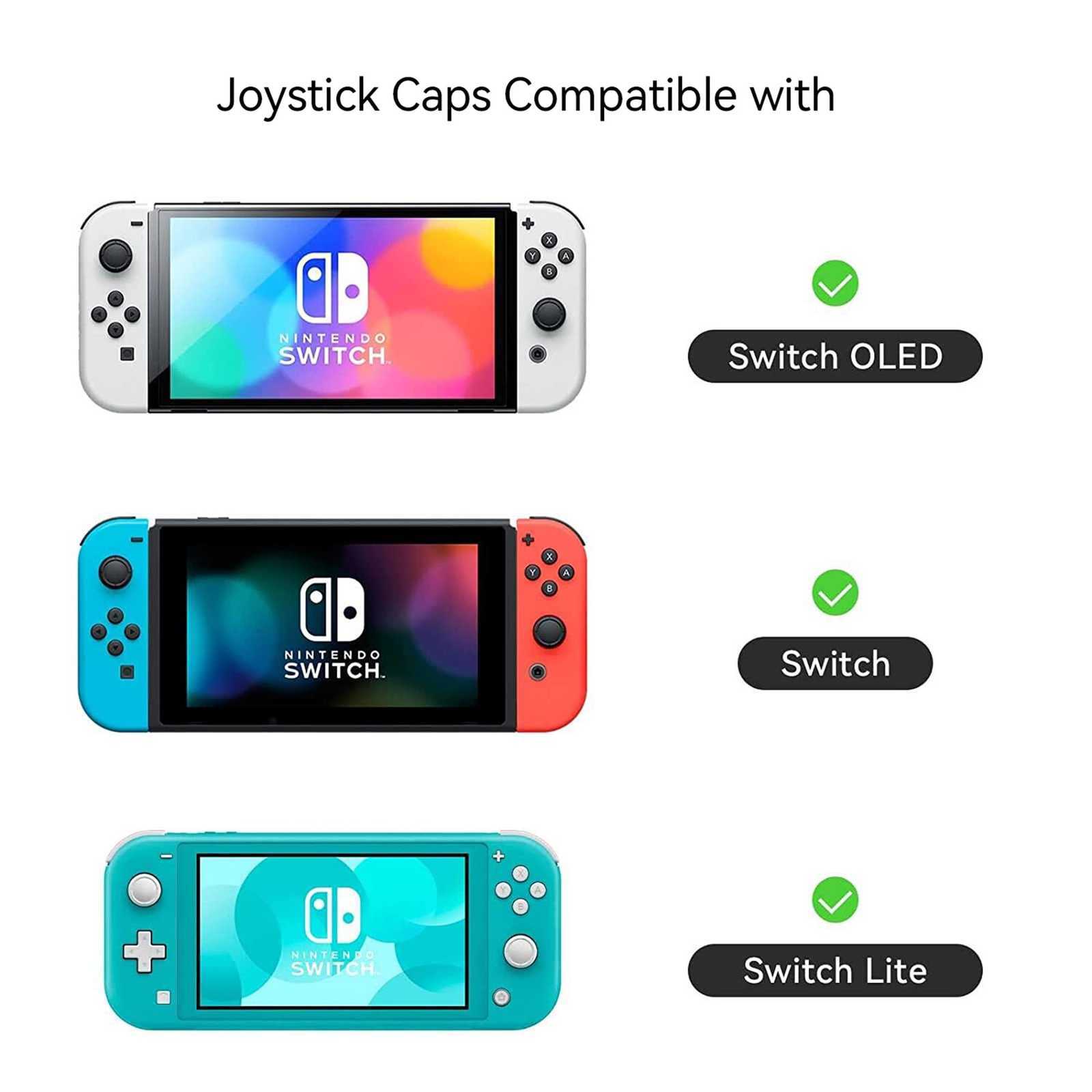 GeekShare Silicone Thumb Grip Caps for Nintendo Switch /OLED/Lite Wing Star Dark