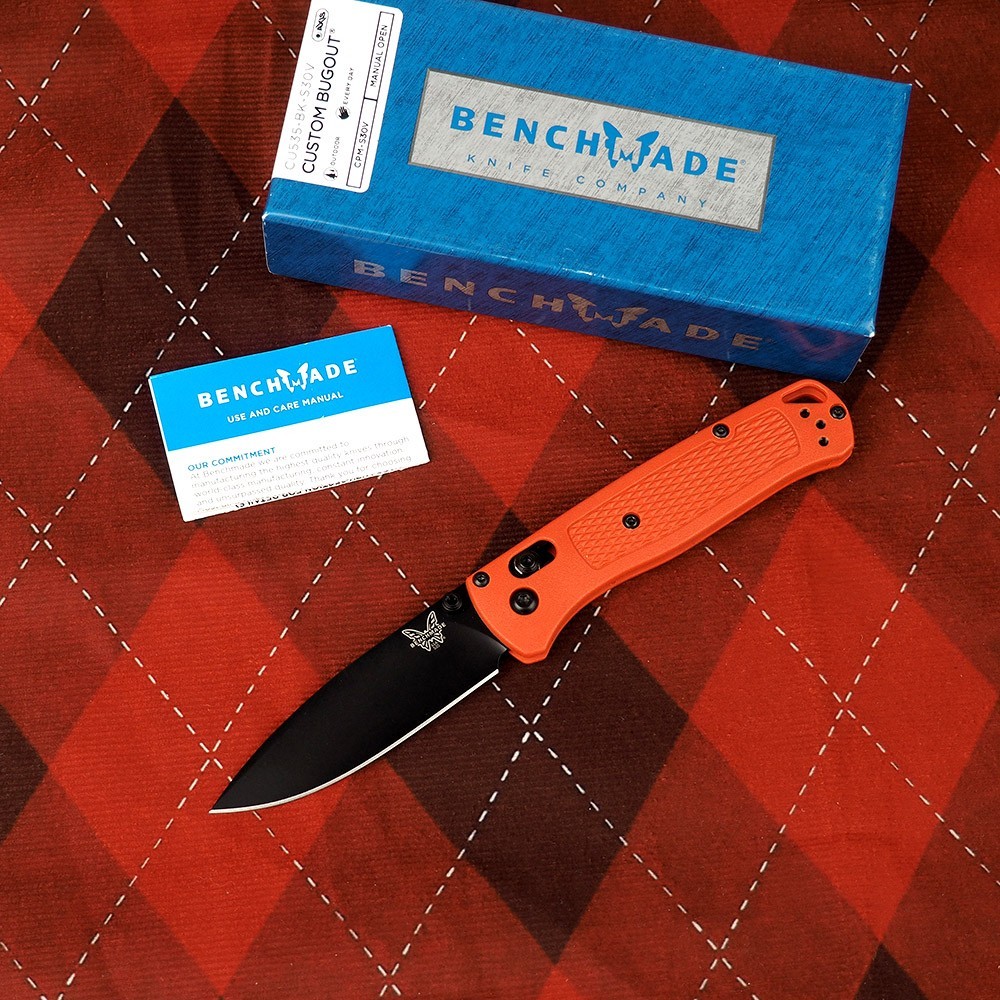 Benchmade 535-cstm Bugout Mesa Red Grivory Handle S30V AXIS® Lock Folding Knives