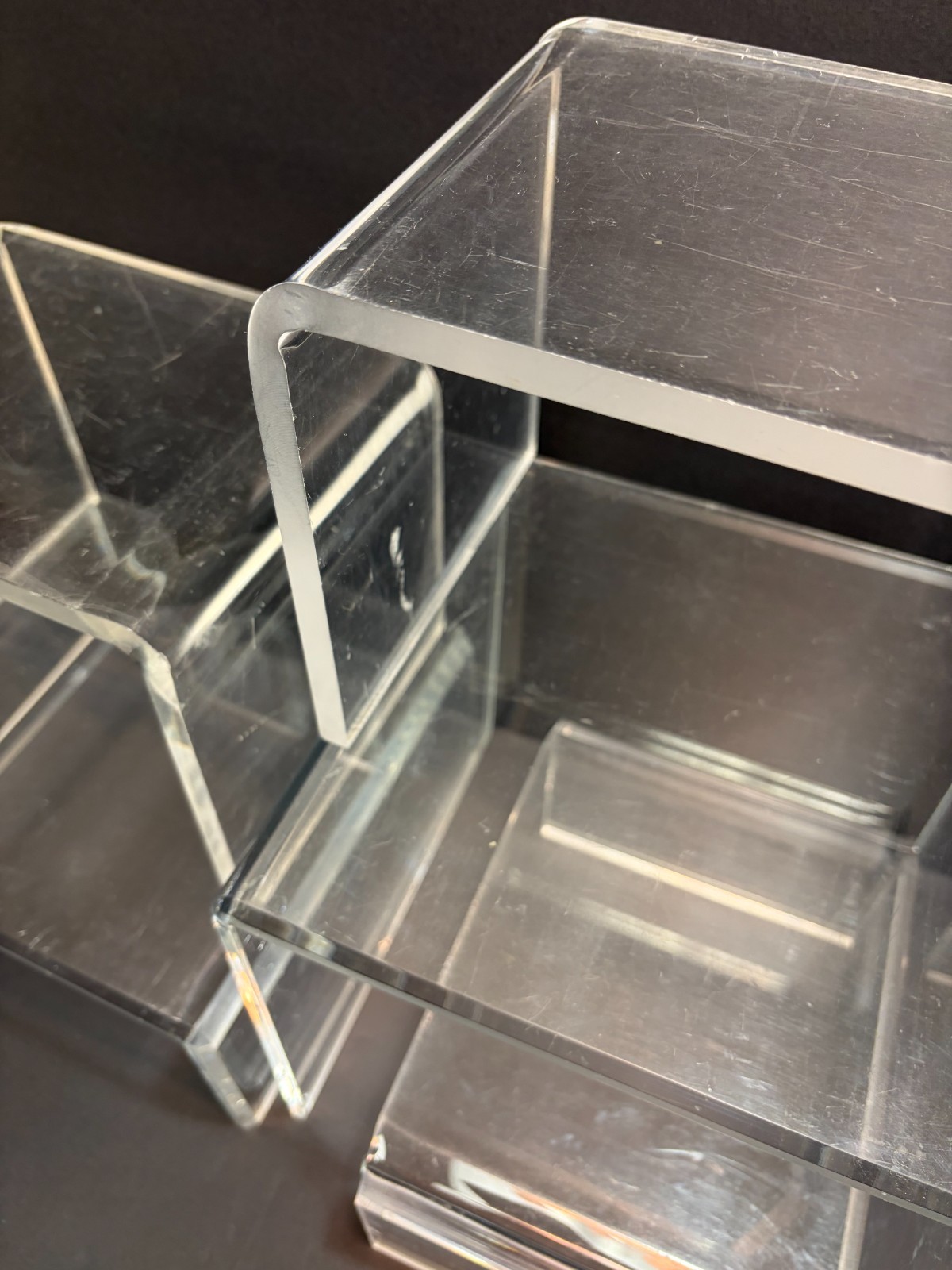 5 Piece Acrylic Riser Cubes with 10x10 Sign Holder
