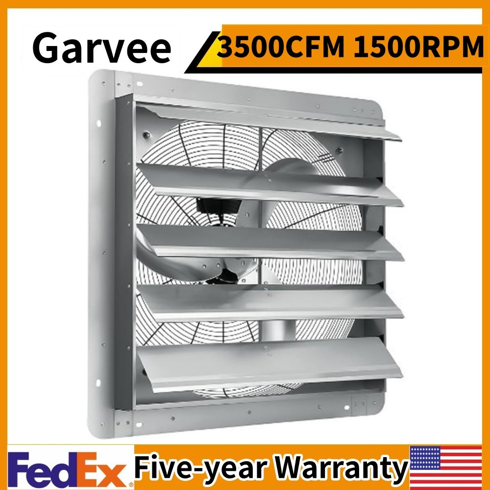 🔥Shutter Exhaust Fan Shop Exhaust Fan 24'' Wall Mounted Aluminum 3500 CFM