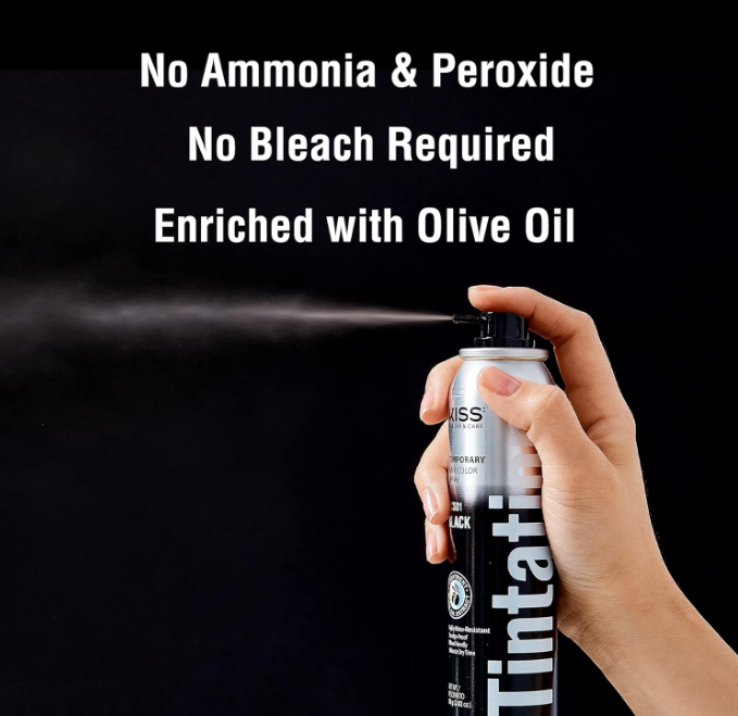 BL Kiss Tintation Temporary Color Spray Black 2.82oz---2 PACK