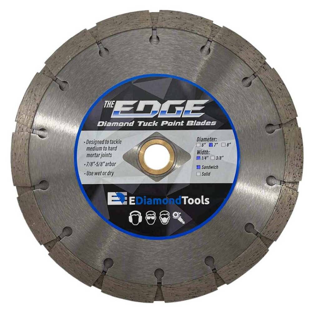 Diamond Mortar Tuck Point Blade, Sandwich Blade, 10mm Segment Height, Wet/Dry
