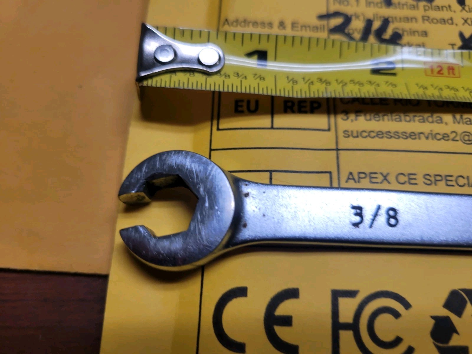 Wright # 1614 3/8" X 7/16" Flare Nut Wrenches 6 Pt. NICE