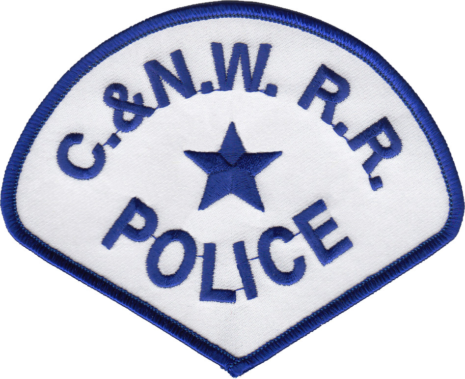 CHICAGO & NORTHWESTERN RAILROAD POLICE SHOULDER PATCH: Patrolman Teardrop
