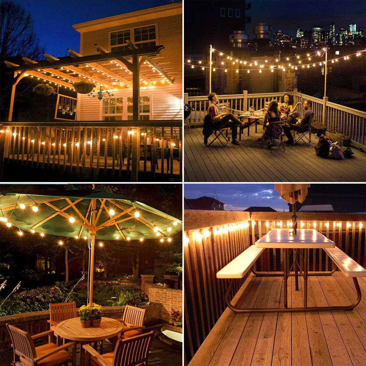 Solar String Lights - 100Ft LED Outdoor String Lights - Shatterproof, Waterproof
