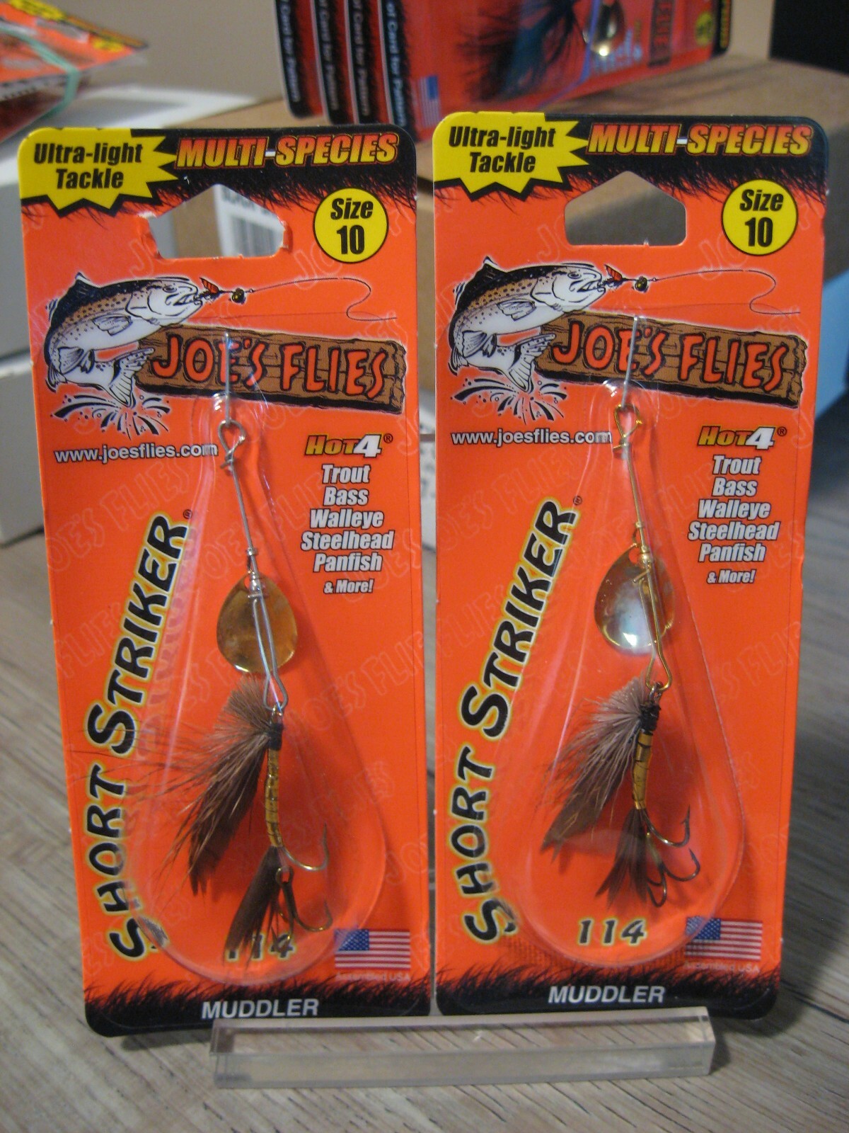 2 Joe's Flies Size 10 Inline SpinnerBaits Short Striker / Muddler 114-10