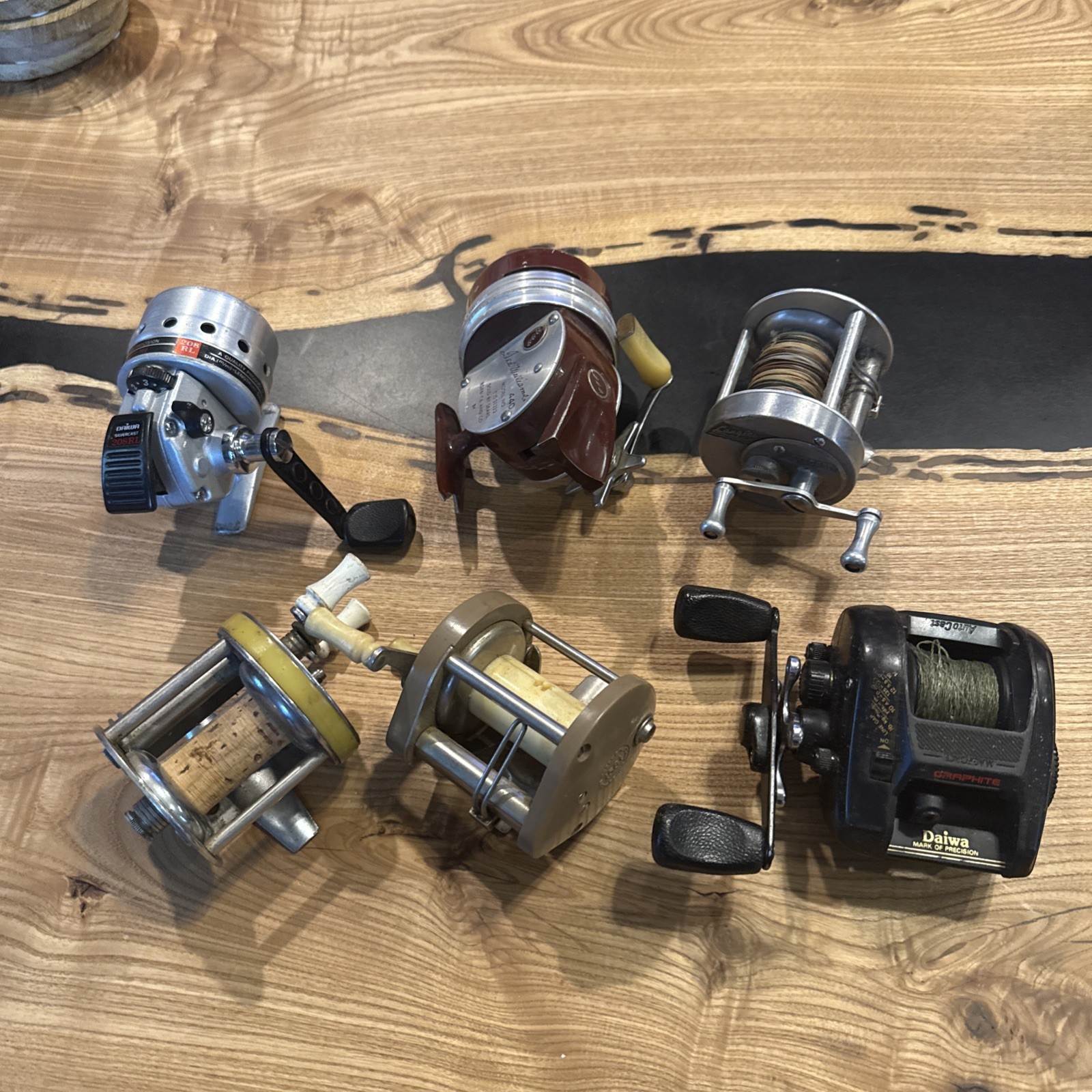 Vintage Group Lot Of 6 Bait Cast Fishing Reel Reels Dirty