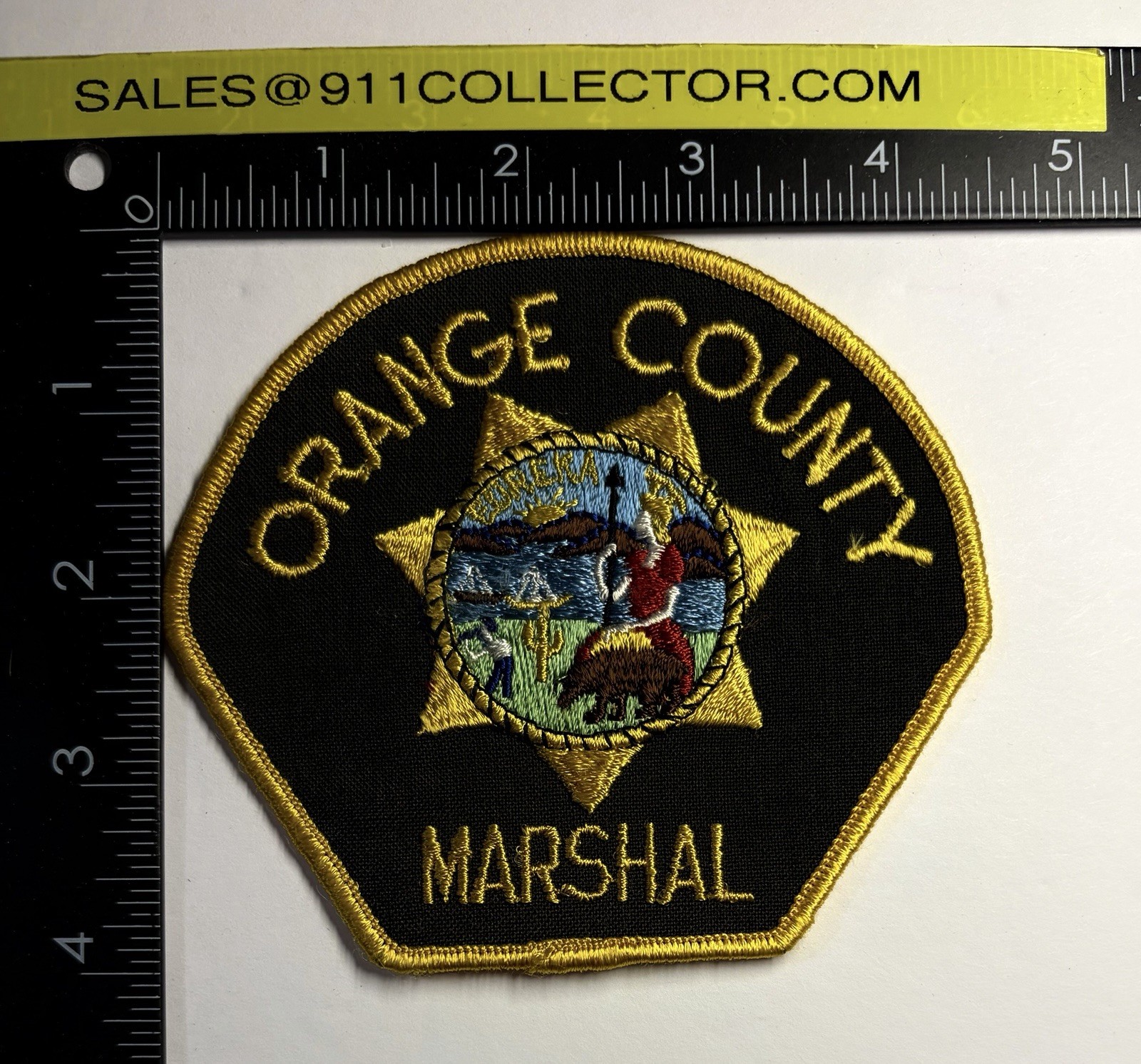 VINTAGE DEFUNCT CALIFORNIA ORANGE COUNTY MARSHAL PATCH #D41