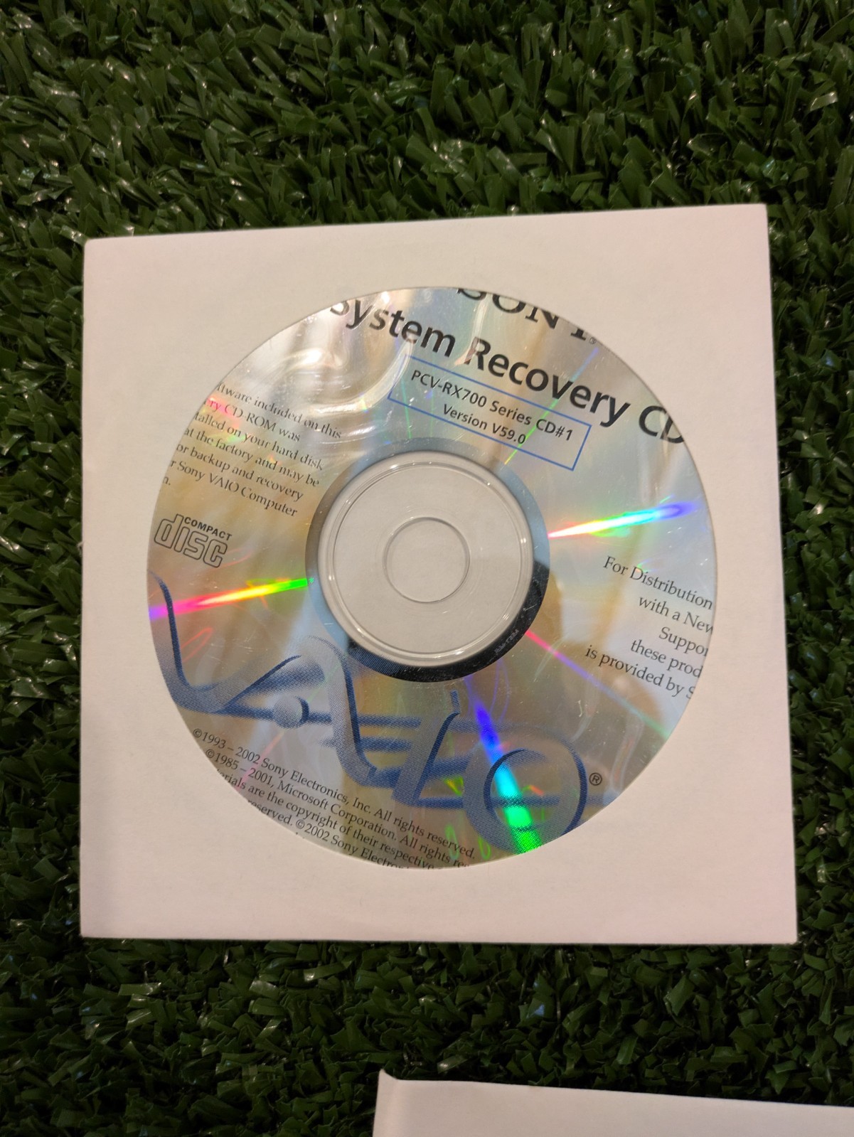 Sony VAIO System Application Recovery CD's PCV-RX700 2002 VINTAGE PC