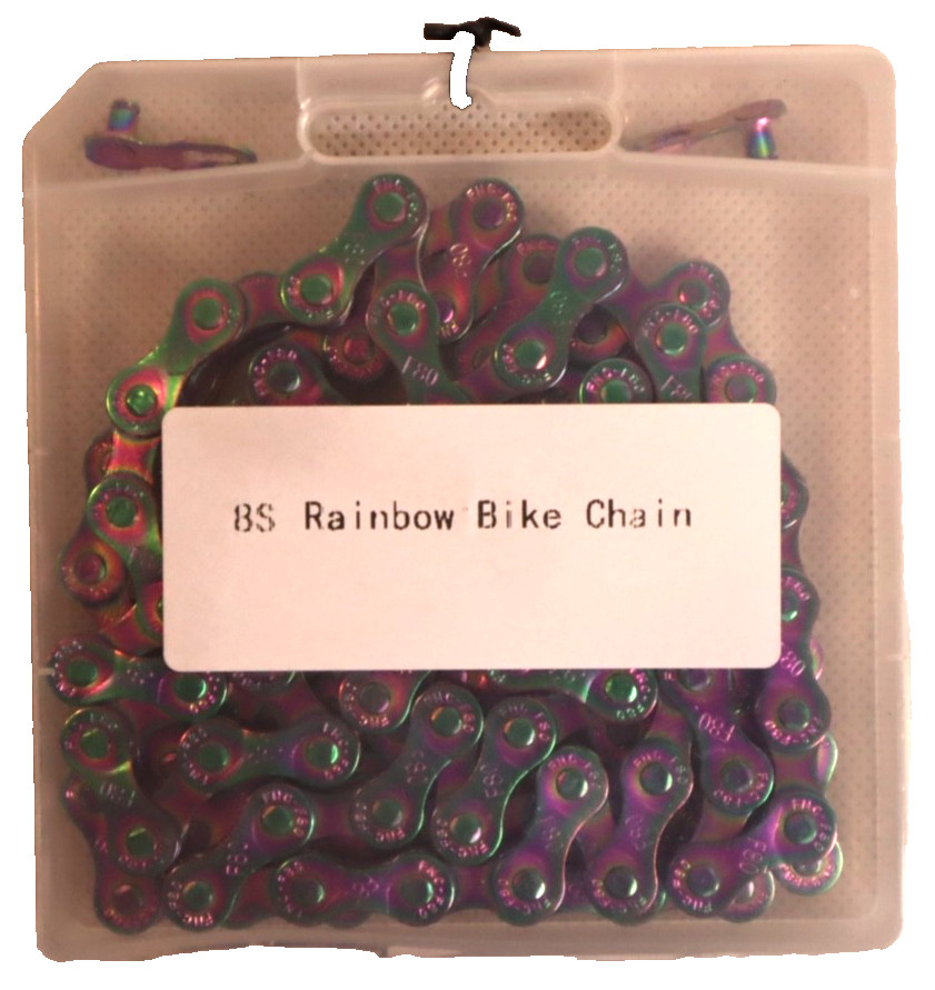 8 SPEED RAINBOW BIKE CHAIN 116 LINKS AURORA COLOR NEW