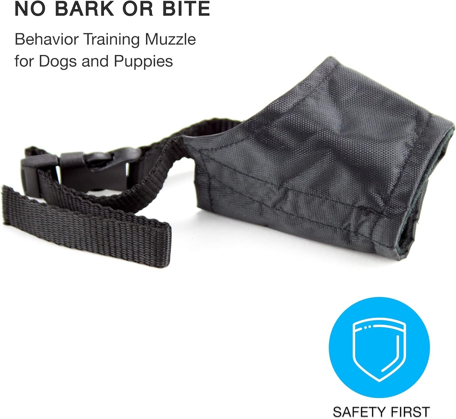 Soft Nylon Muzzle for Small Dogs 5-15lbs – Easy Quick-Fit with Buckle Closure