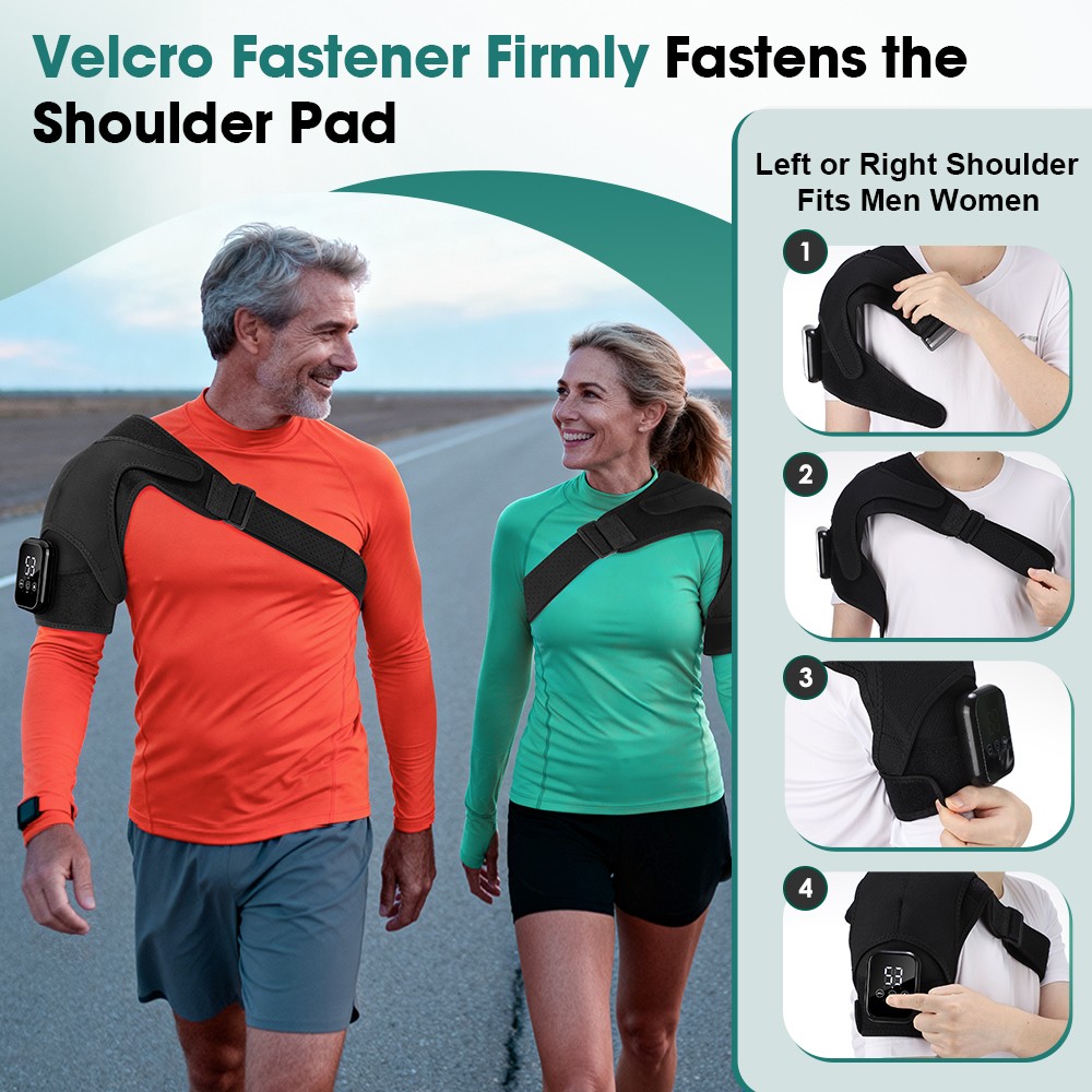 Electric Heated Shoulder Massager Brace with Vibration Therapy Joint Pain Relief