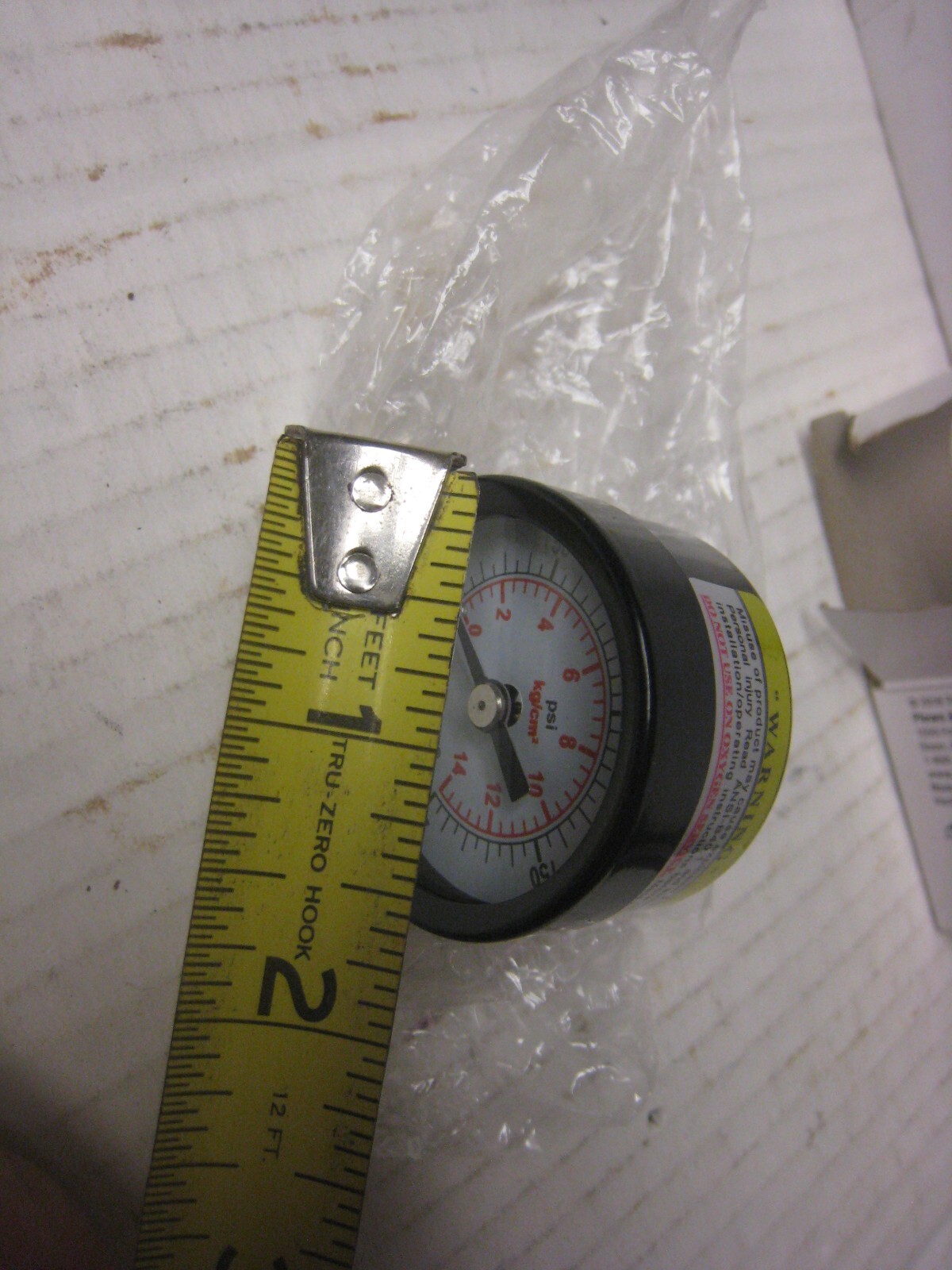 Tru-Flate Mini Air Line Rugged Gauge 1/8 in NPT MINiI AIR GAUGE 200PSI FREE SHIP