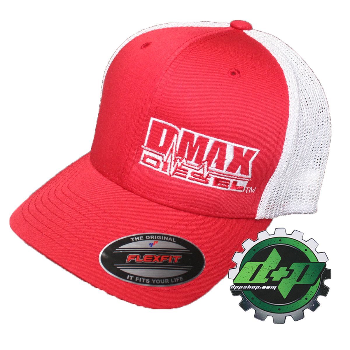 OSFM DMAX Diesel Flexfit fitted flex fit trucker ball cap hat Chevy Duramax red