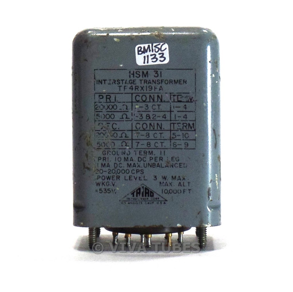 Vintage Triad HSM-31 Interstage Transformer 5000/20000ohm 3W Max Power Level