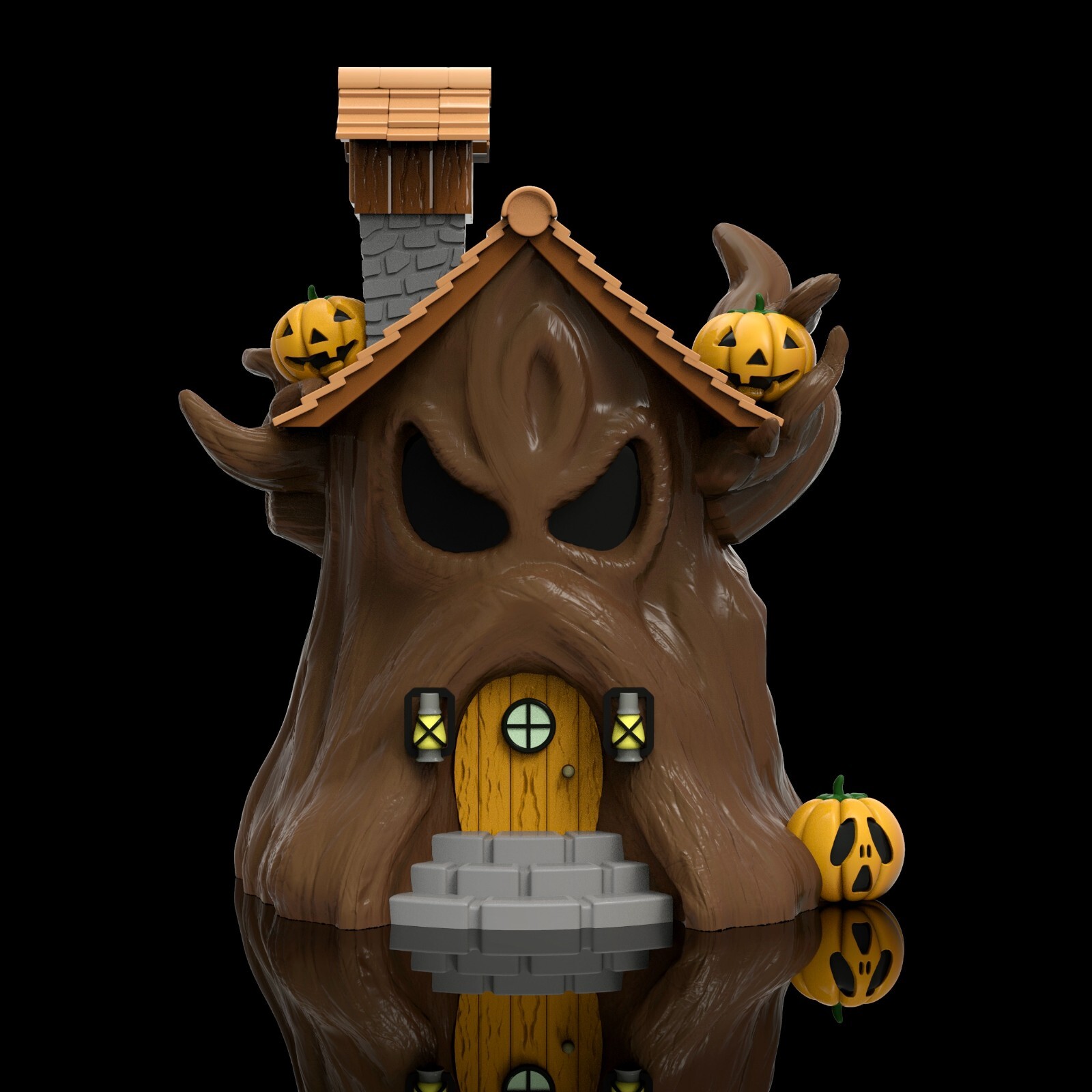UNPAINTED Halloween Haunted Fairy House 3D Printed Model Kit 6" Tall (9-23)
