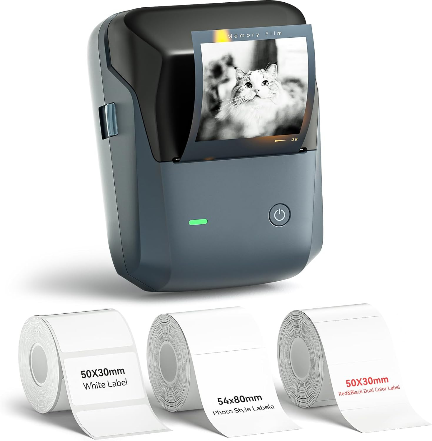 B1 Pro Label Maker with 3 Roll Labels, 300 DPI HD Bluetooth Thermal Label Printe