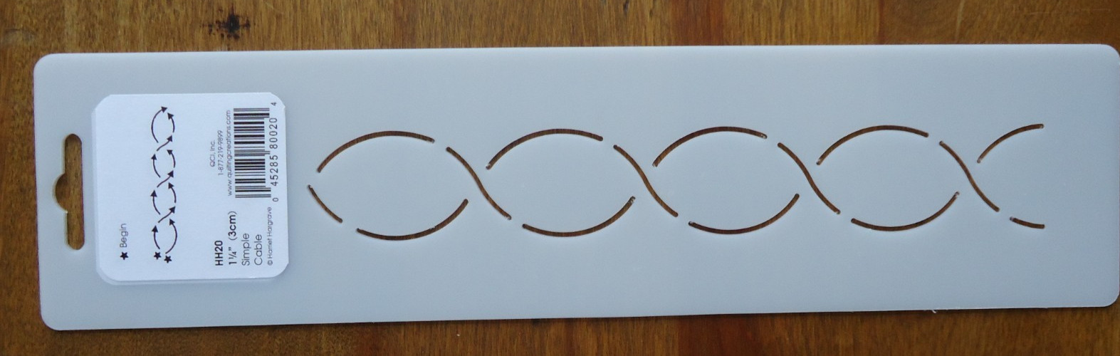 Stencil Quilting Simple Cable Border quilt QC 1 1/4" 3cm template stitch HH20 CL
