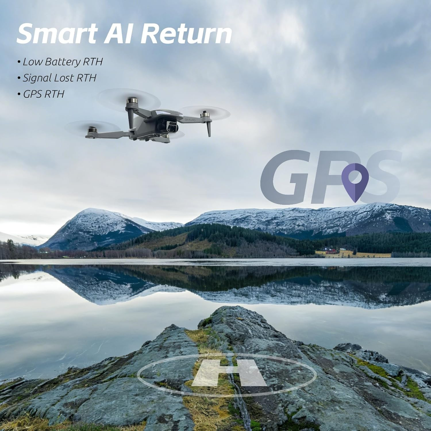 GPS Drone with EIS 4K Camera, RC Drones with 4.5 Inch HD Screen on Controller, A