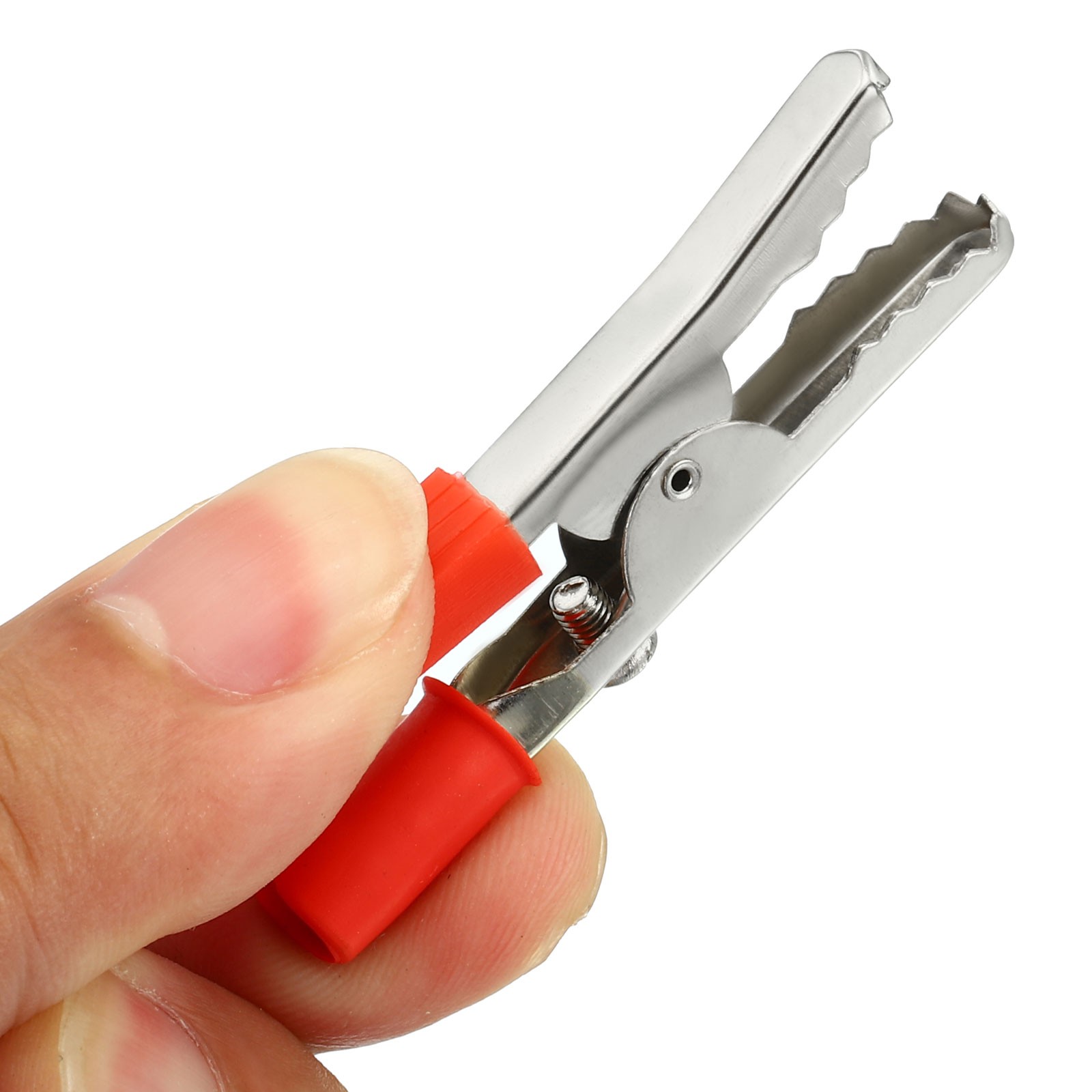 10Pc Alligator Clip,Plastic Handle Battery Test Probe(Red,Black,SilverTone,2.3")