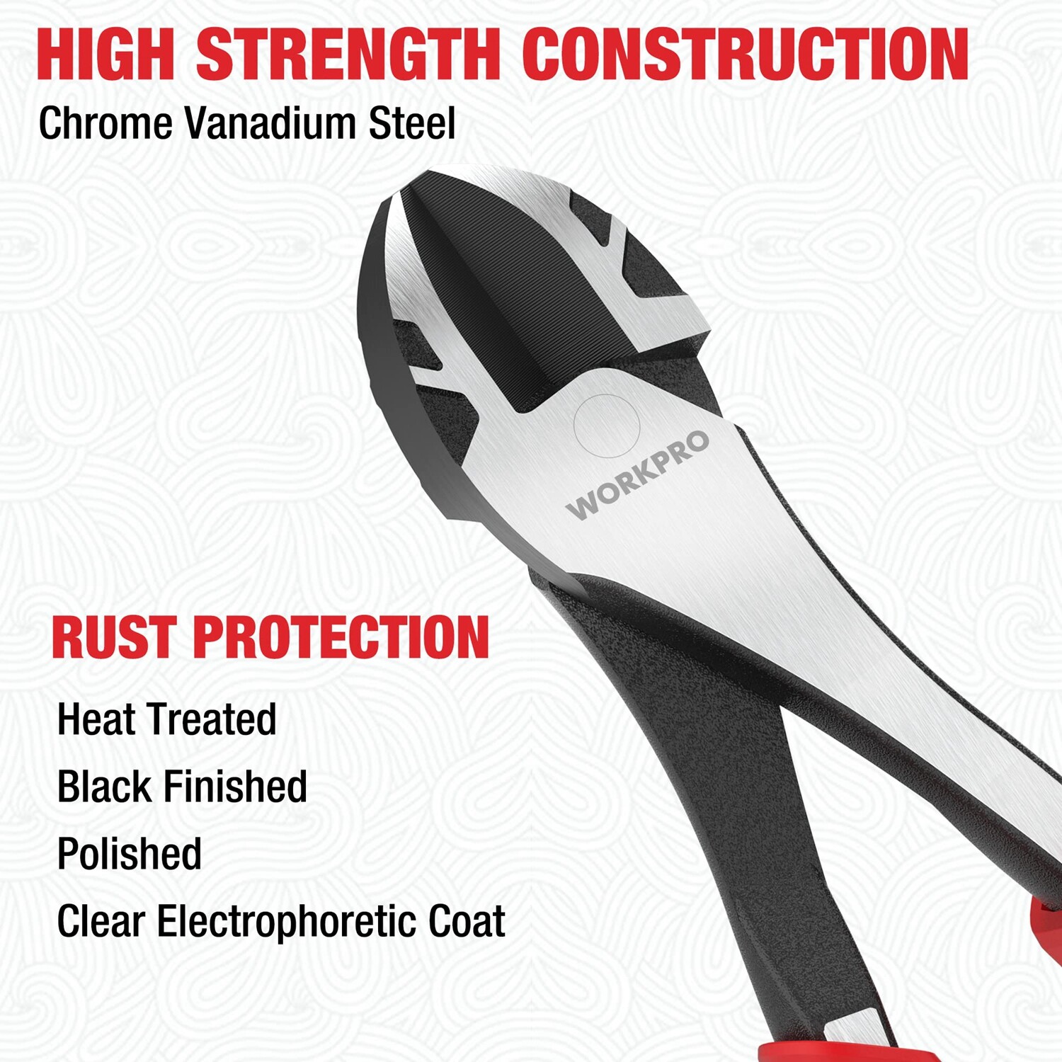 WORKPRO 8" High Leverage Diagonal Plier Heavy Duty Wire Cutters Diagonal Cutters