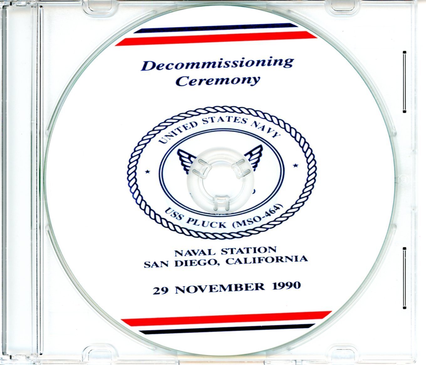 USS Pluck MSO 464 Decommissioning Program 1990 United States Navy