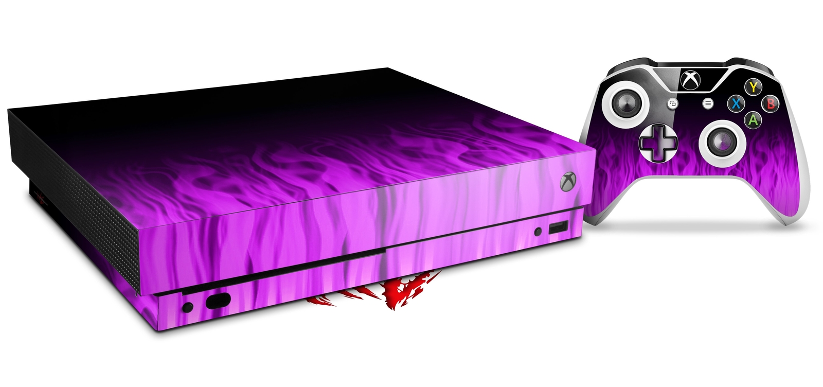 Skin Set for XBOX One X Fire Purple