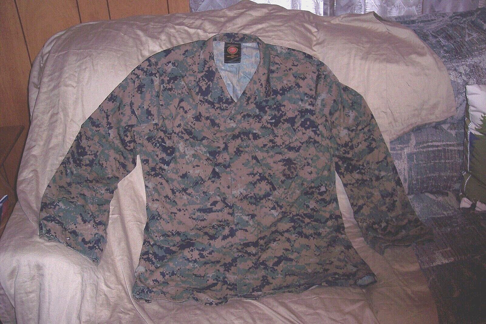 Genuine Military Marines Bdu Jacket Blouse Jacket Digital Combat Coat Large Long