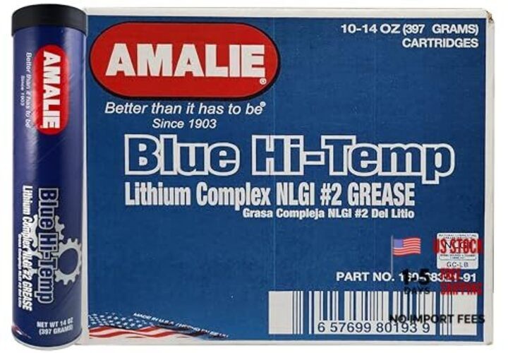 Blue Hi-Temp Grease #2 (160-68321-91) 14 Oz Tube, Pack of 10 | Made 14 Ounce
