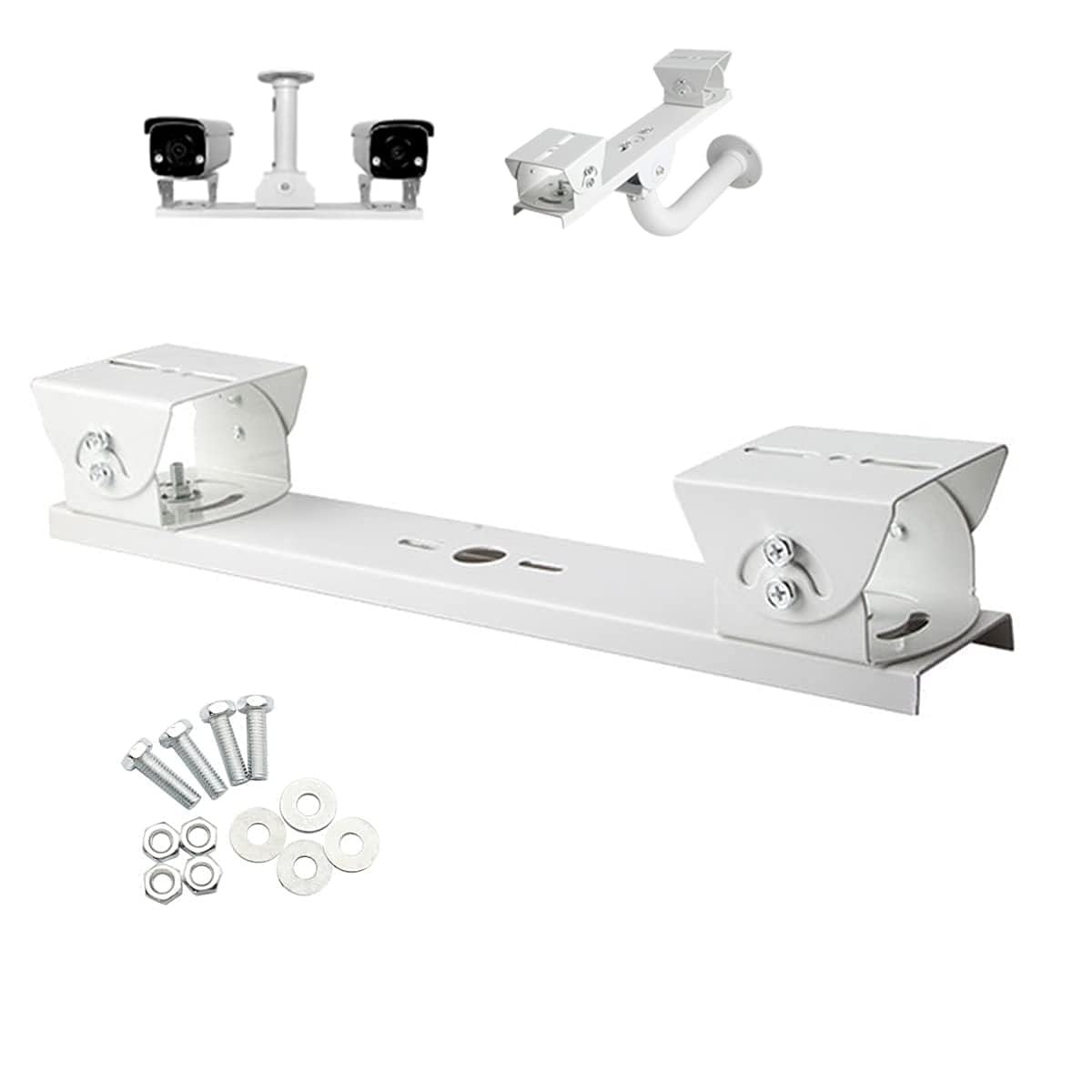 Double Surveillance Camera Mount Holder Bracket Metal Horizontal Cross Bar Steel