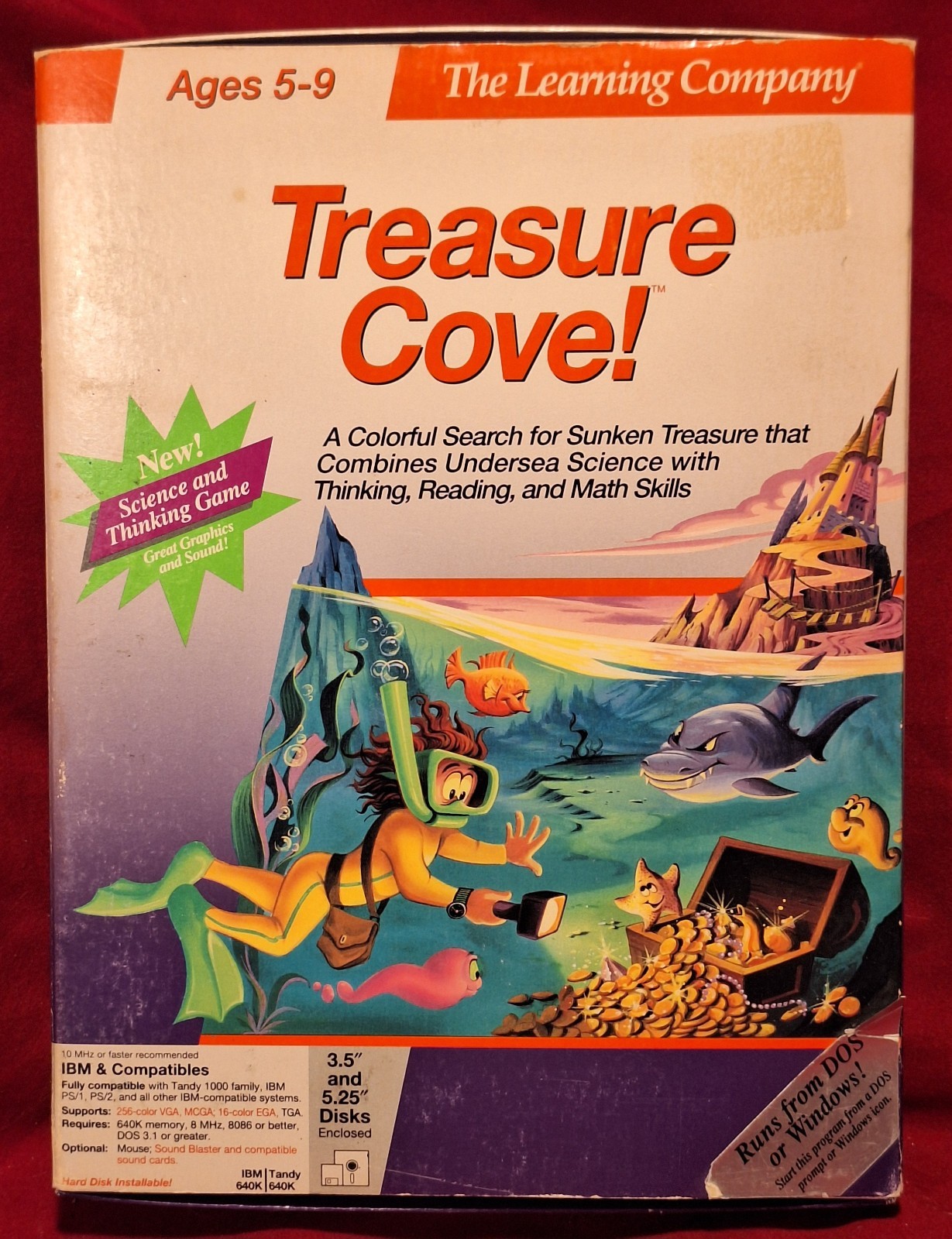 The Learning Company Treasure Cove Big Box PC 3.5" 5.25" Disc IBM CIB