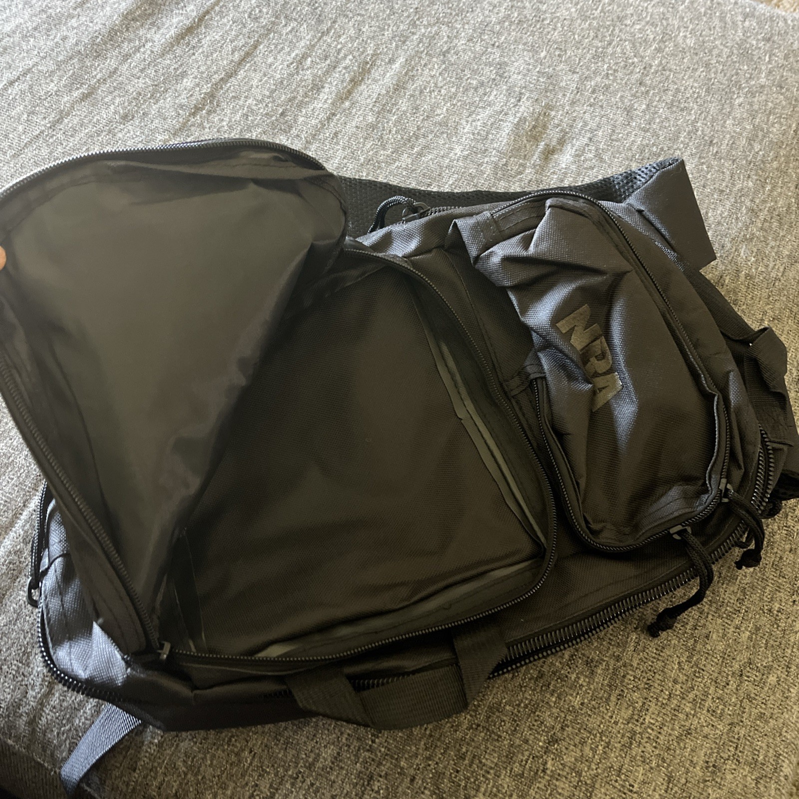 NRA Backpack Black W/Multiple Inside Pockets/5 Exterior Zipper Pockets