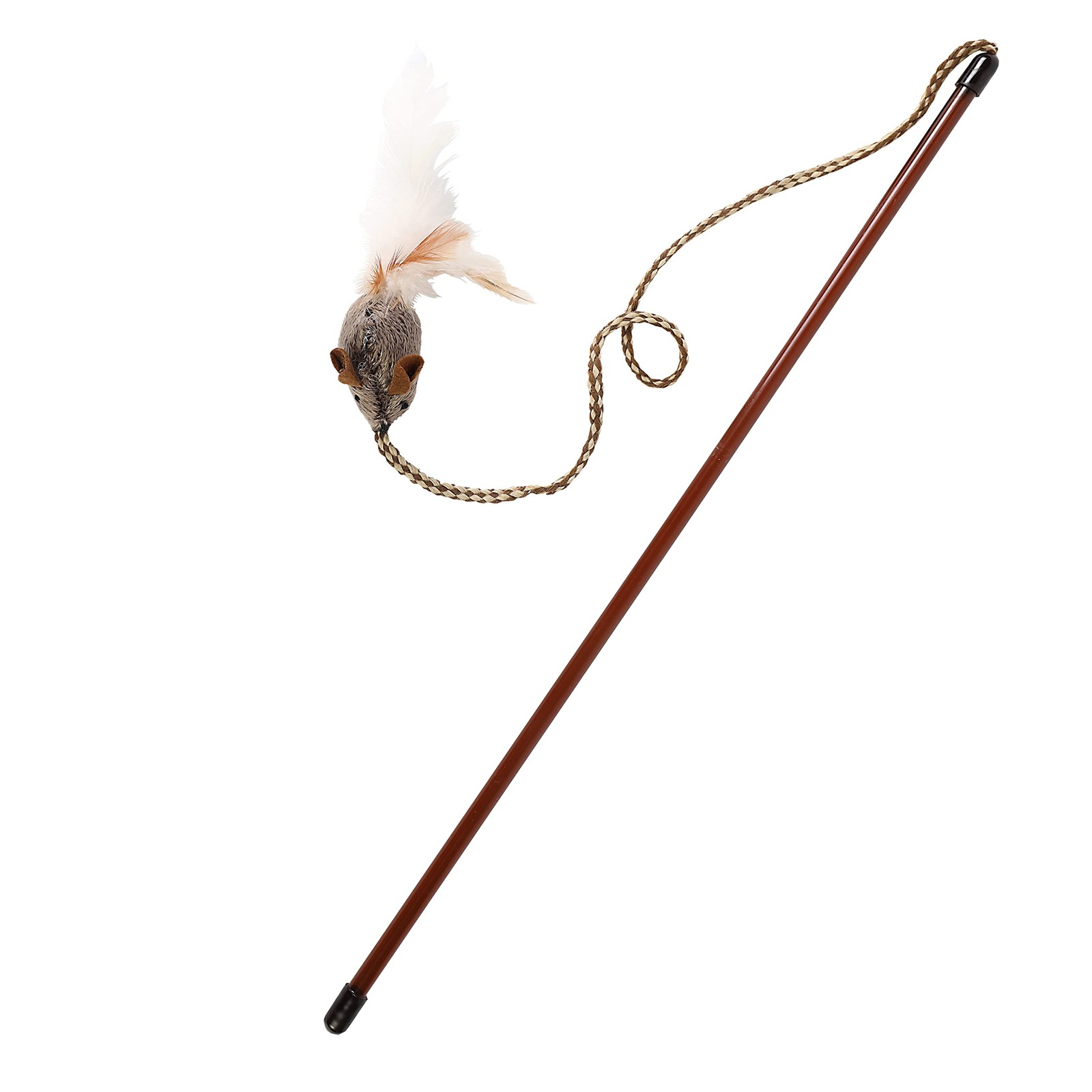 OurPet Play-N-Squeak Feather Wand Cat Toy, All Breed Sizes
