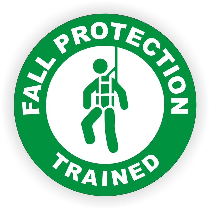 Fall Protection Trained Hard Hat Sticker | Safety Decal Harness Manlift Helmet