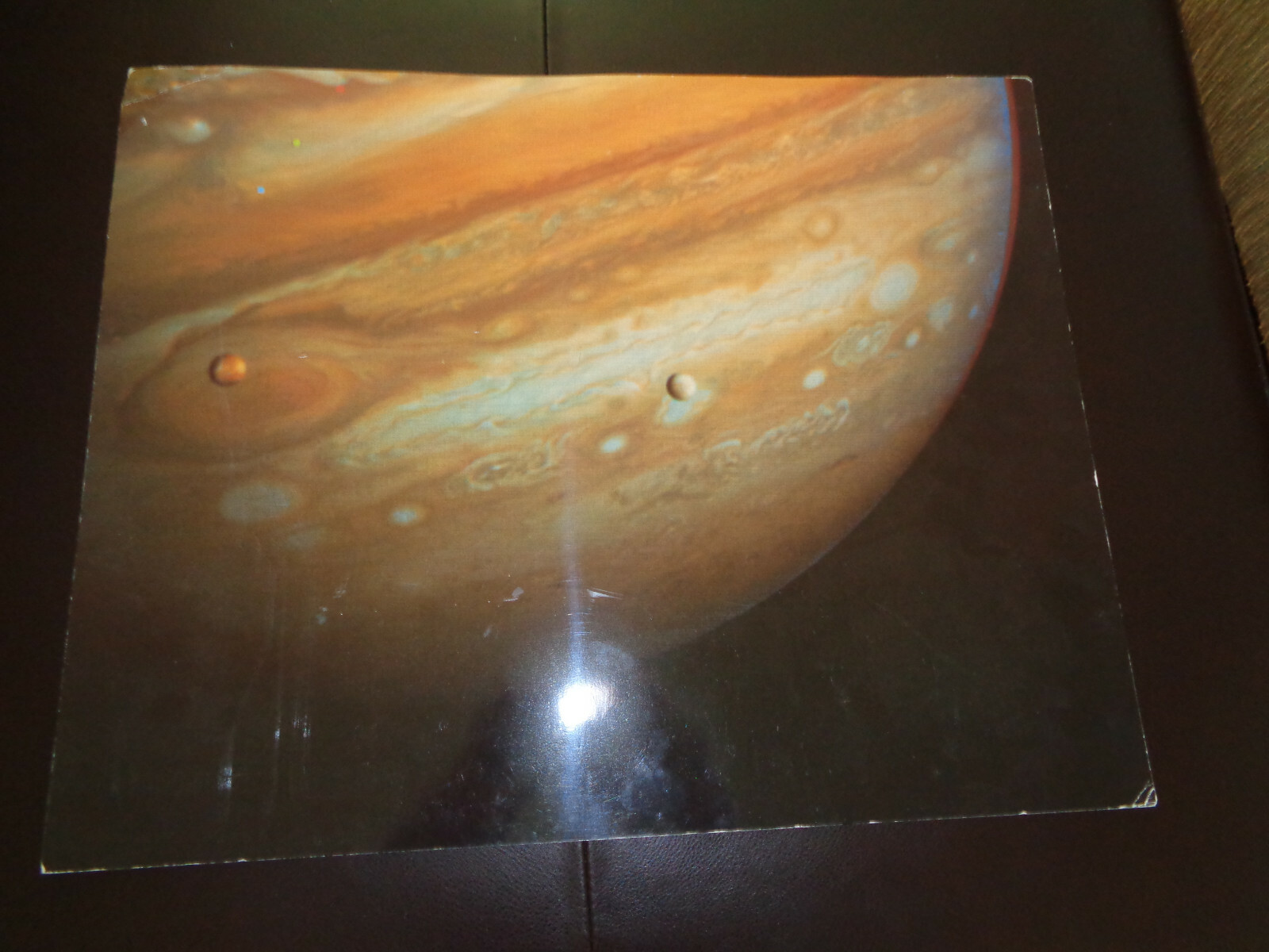 VOYAGER 1 PHOTO OF JUPITER AND 2 MOONS 1987 16X20 IMPACT #6816 ORIGINAL RARE
