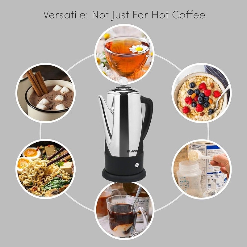 Stainless Steel Percolator Coffee Maker 12 Cups Fast Brew Automatic Keep Warm US