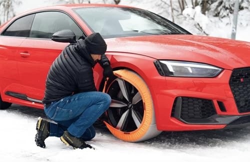 Snow Socks for Tires. Chain Replacement. Super Size Textile Traction for 70