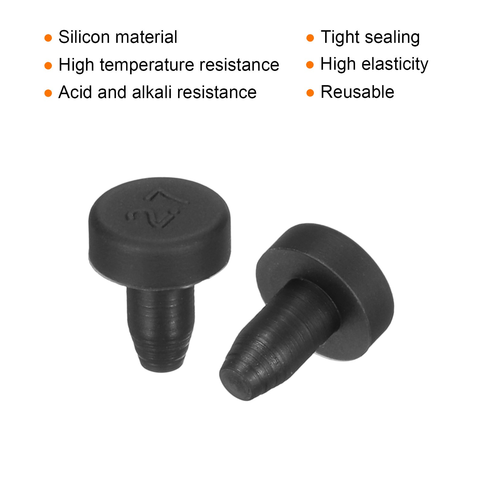 10 Pack 5.3x7x5mm High Temp Silicone PIPE Plug T-Shaped Solid Stopper Black