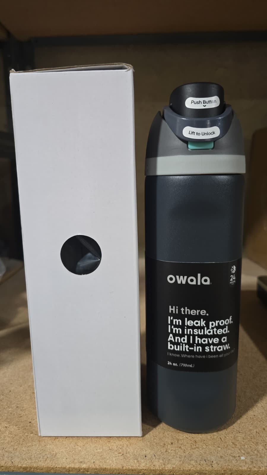 Owala FreeSip Insulated Stainless Steel with Straw BPA-Free 24 oz, Foggy Tide