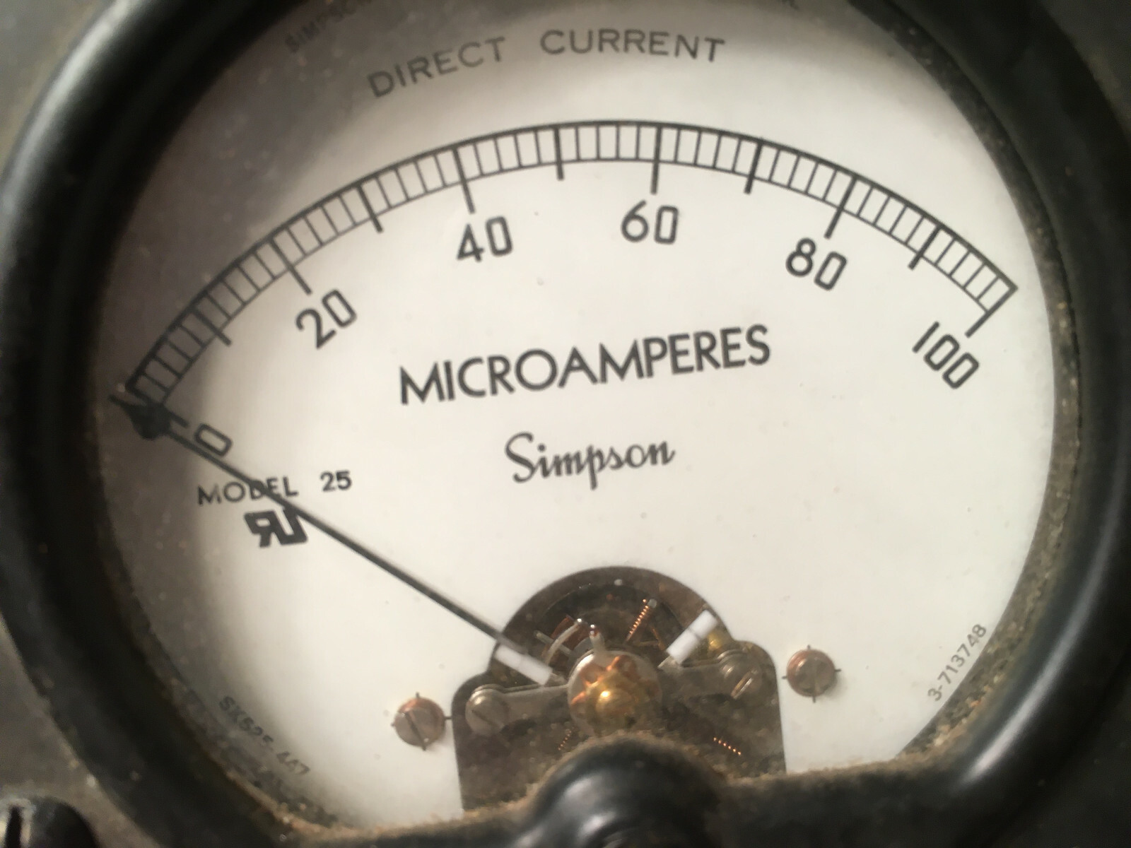 Simpson Model 25 DC Microamperes Meter 0-100