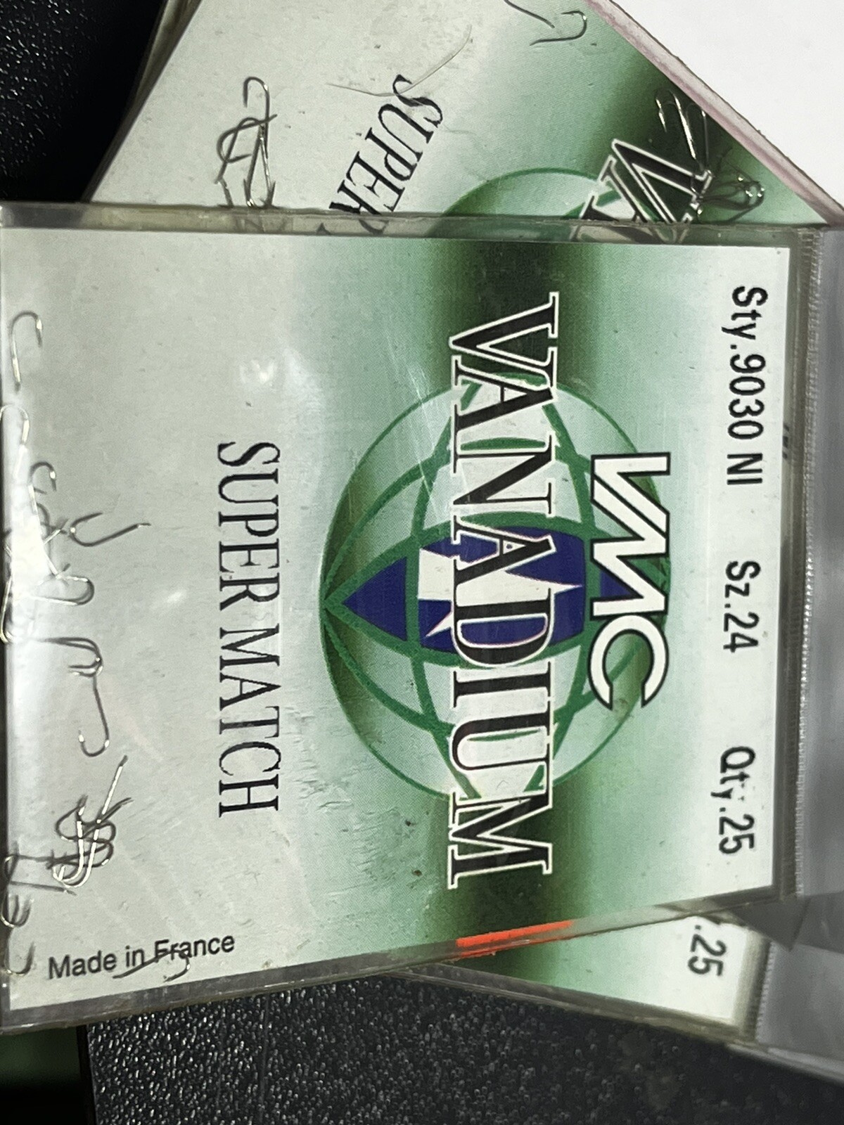 VMC Vanadium size 24 super match hooks packet of 25 small tiny match micro barb