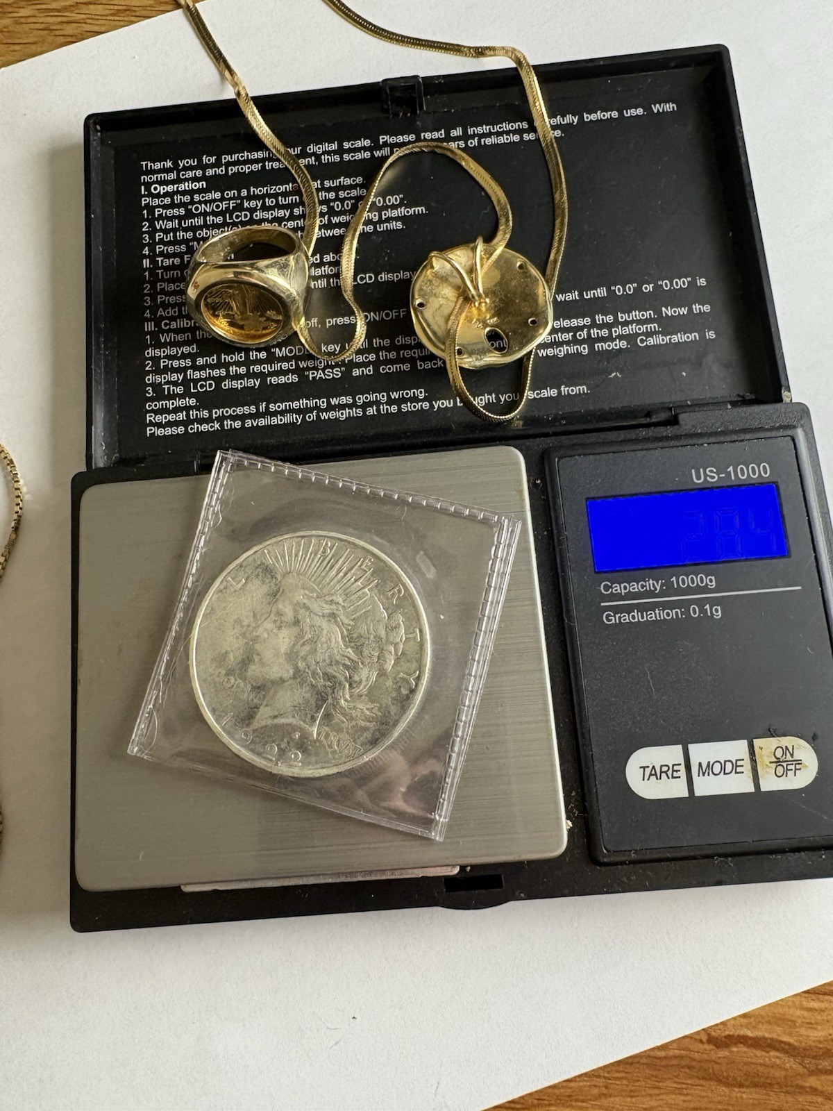 1922 Peace Silver Dollar $1 90% Silver Coin