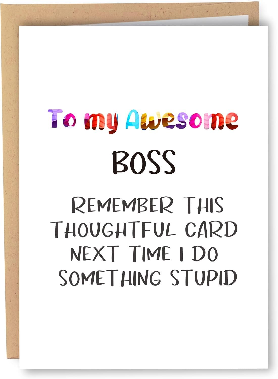 Funny Office Birthday Card Gift for Boss Boss Lady Manager