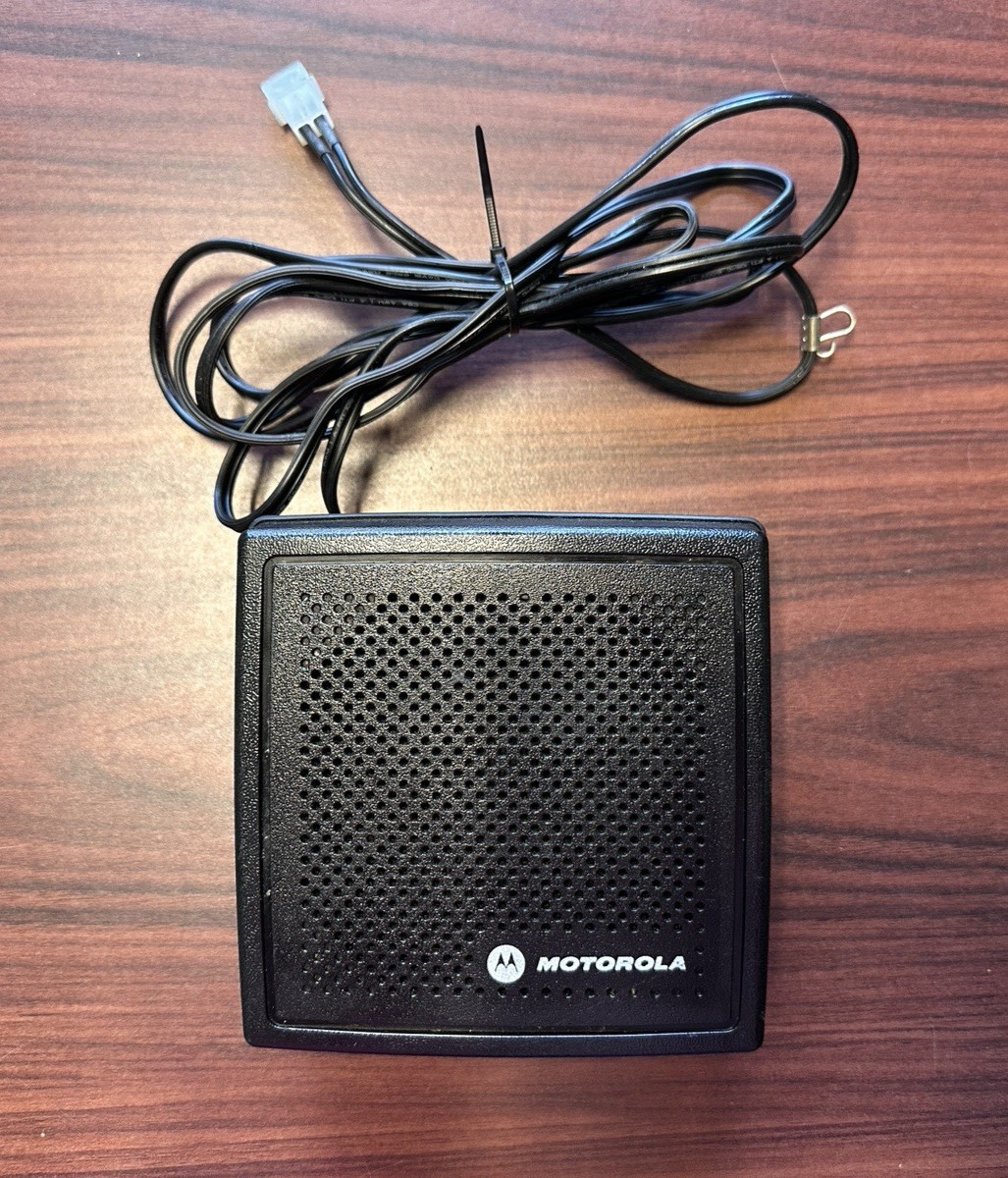 Motorola External Mobile Radio Speaker HSN4031B w/ Mount & Wiring Harness Used