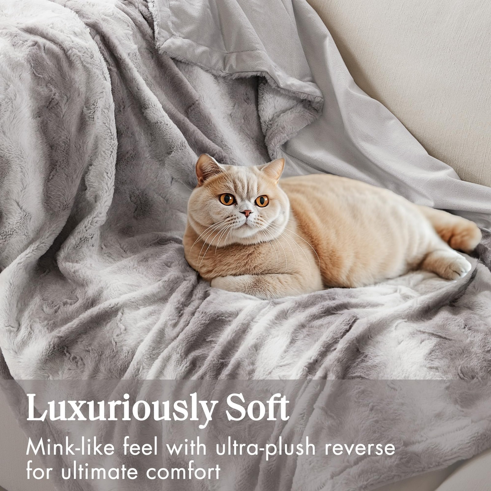 Zuri Soft Plush Luxury Oversized Faux Fur Throw Animal Stripes Design, Faux M...